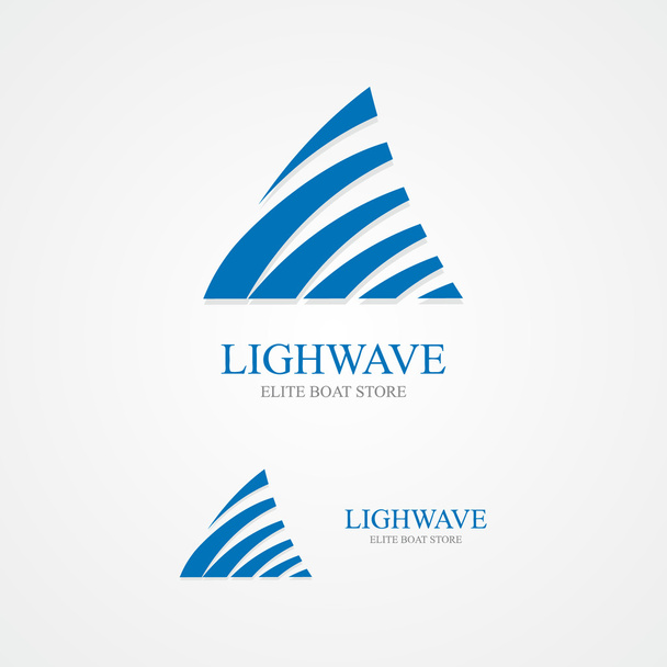 Logotipo com uma combinação de triângulo e ondas
 - Vetor, Imagem