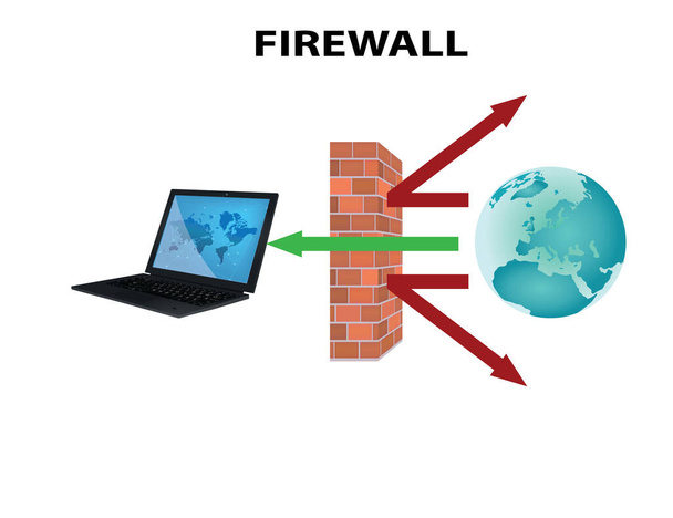 Icono de firewall de red. ilustración vectorial - Vector, Imagen