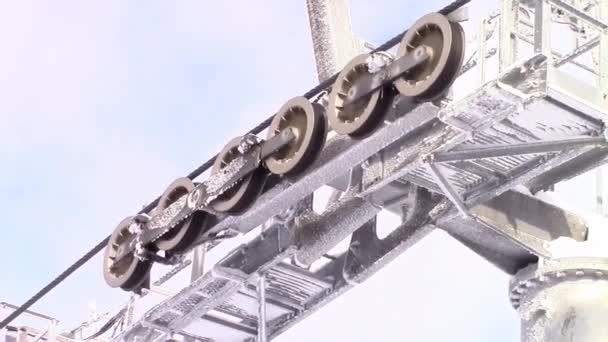 Ski lift yükleme makaralar - Video, Çekim