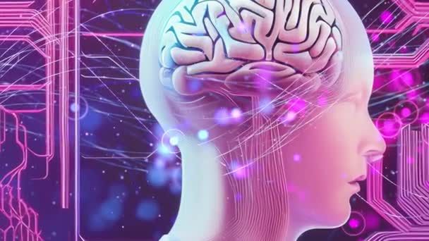 Künstliche Intelligenz Gehirn-Computer-Schnittstelle  - Filmmaterial, Video