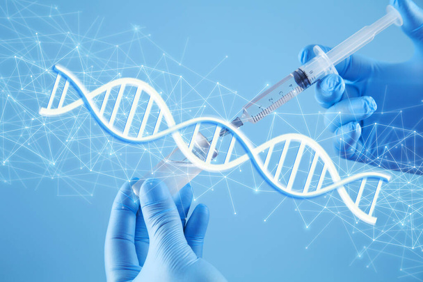 Arzt mit DNA. Wissenschaft. Medizin - Foto, Bild