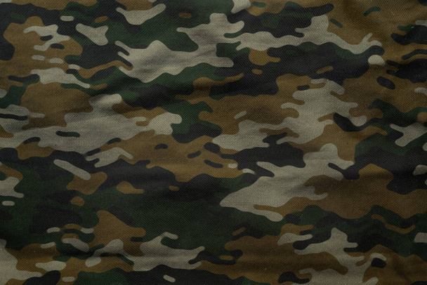 textura de lona militar, fundo têxtil de camuflagem do exército, padrão de malha de tecido de camuflagem - Foto, Imagem