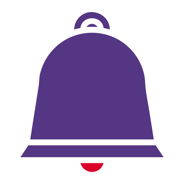icono de campana sólido rojo púrpura estilo Pascua ilustración vector elemento y símbolo perfecto. Signo de icono de la colección moderna para la web. - Vector, Imagen