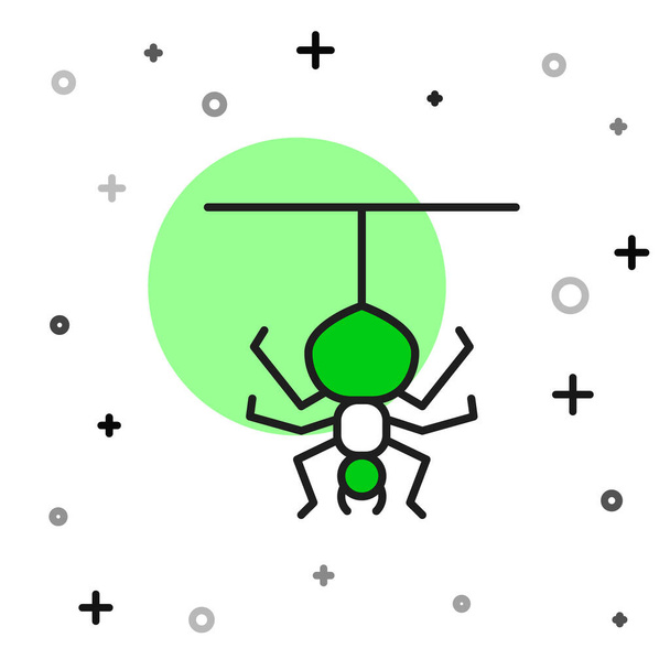 Gefüllte Umrisse Spinnensymbol isoliert auf weißem Hintergrund. Frohe Halloween-Party. Vektor - Vektor, Bild