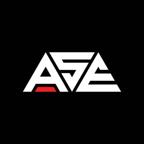 ASE triangle lettre logo design avec forme de triangle. Monogramme design logo ASE triangle. Modèle de logo vectoriel triangle ASE avec couleur rouge. Logo ASE triangulaire Logo simple, élégant et luxueux. ASE - Vecteur, image