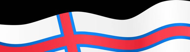 Onda de bandera de las Islas Feroe aislada sobre fondo png o transparente - Vector, Imagen