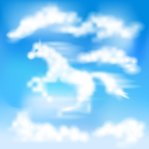 Лошадиное облако в небе
 - Вектор,изображение