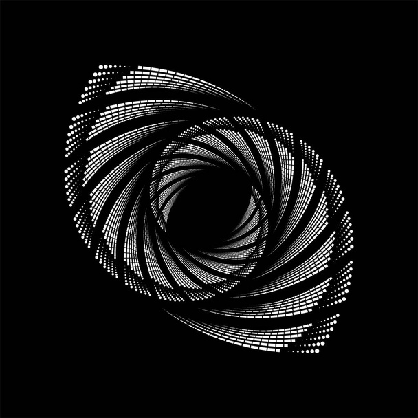 Cuadrados y puntos blancos en forma de espiral - Vector, imagen