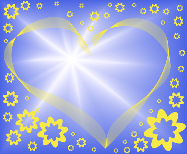 modré pozadí abstraktní s srdce - Vektor, obrázek