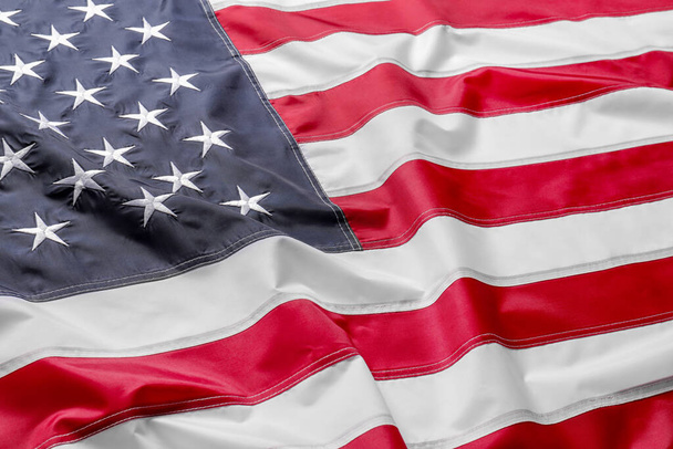 Beautiful national flag of USA as background, closeup - Foto, immagini