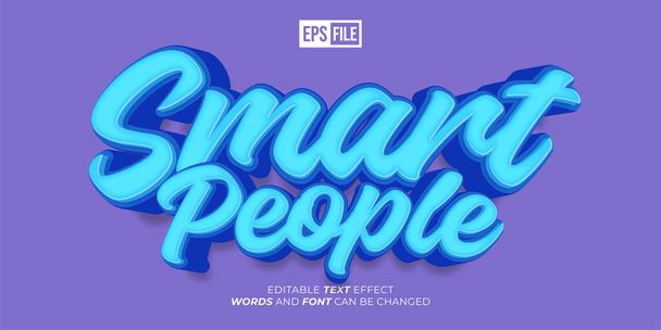 Editable text smart people 3d style text effect - Vector, Image