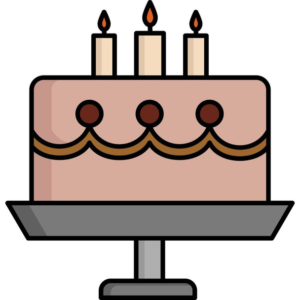 birthday cake. vector illustration - Vettoriali, immagini