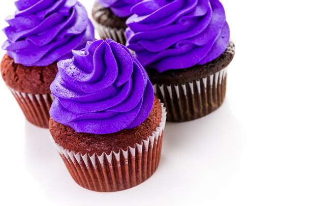 Cupcakes decorated with bright color icing - Photo, Image