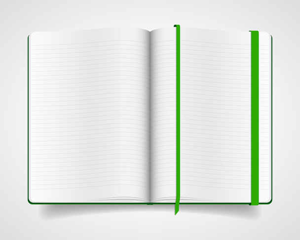 Notebook with green cover - Vettoriali, immagini