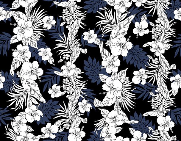 Pattern of Hibiscus - Vector, Image