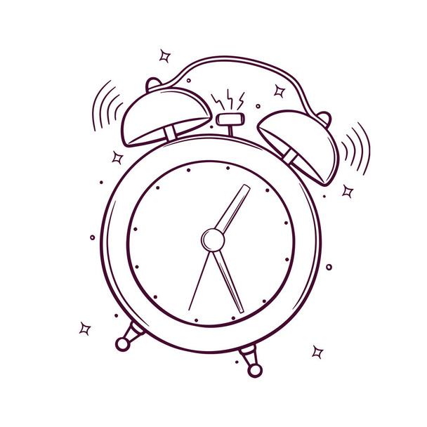hand drawn alarm clock vector illustration - ベクター画像