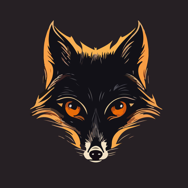 Ζωγραφική διάνυσμα ενός κεφαλιού αλεπούς. Για το λογότυπο ή το σχέδιο αυτοκόλλητου - Διάνυσμα, εικόνα