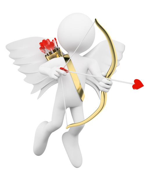 Bianchi 3D. Cupido tiro frecce d'amore
 - Foto, immagini