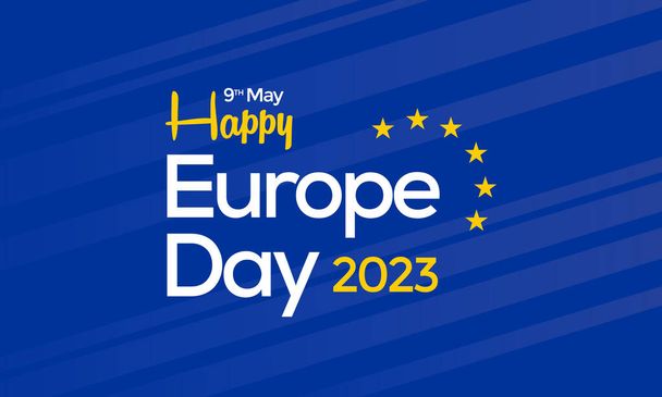 Az Európa-napot minden évben május 9-én ünneplik, hogy Európa-szerte megünnepeljék a békét és az egységet. Vektorillusztráció - Vektor, kép
