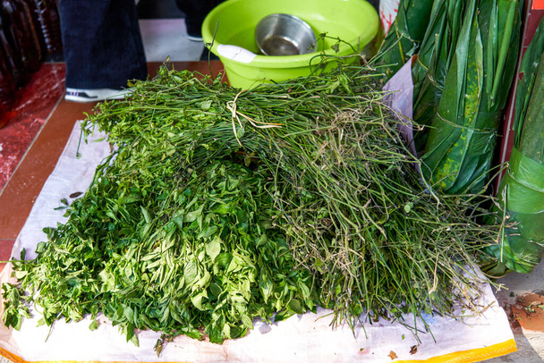 Herbs needed to make five-color glutinous rice, a traditional Chinese Tomb-sweeping Day food - Photo, Image