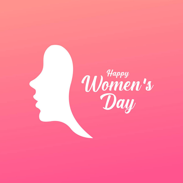Happy Women 's Day Pink Vector Illustration - Вектор,изображение