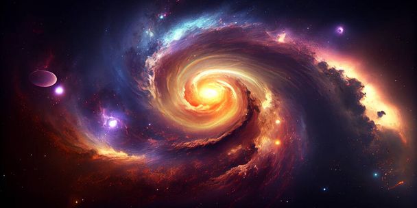 spiral galaxy. stars in deep space. elements of this image furnished by nasa - Photo, Image