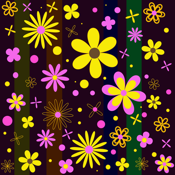  flowers seamless pattern - Vector, Imagen