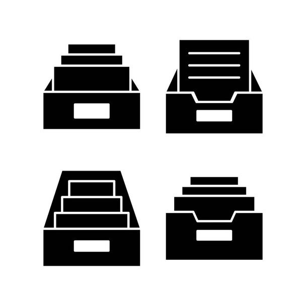 Archivio cartelle icona vettoriale illustrazione. Icona del vettore del documento. Archivio icona di archiviazione. - Vettoriali, immagini