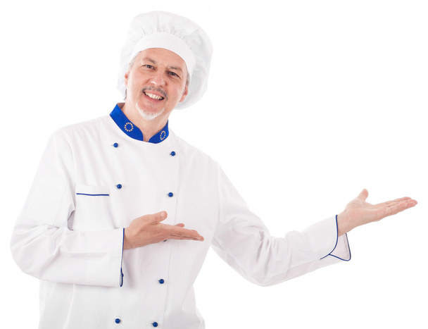 Chef presenting something - Photo, image