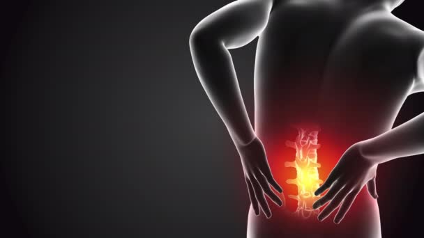 Mensch hält sich wegen Rückenschmerzen zurück - Filmmaterial, Video