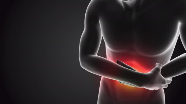 Humano con dolor en el abdomen - Metraje, vídeo