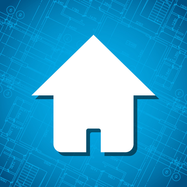 Blueprint home icon - Vector, afbeelding