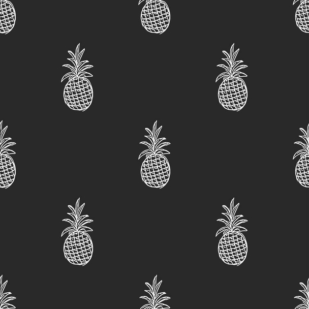 Seamless pineapple pattern. Doodle illustration with ananas. Vintage pineapple pattern - Foto, immagini