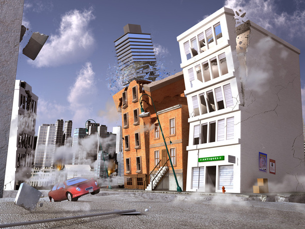 Earthquake in a city - Photo, Image