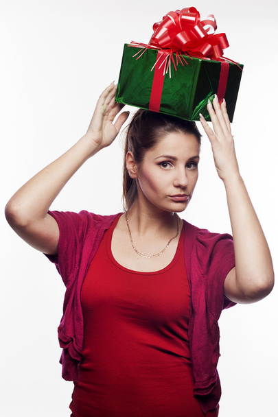 Young beautiful woman with present - Photo, image