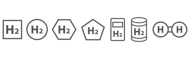 Reihe von Vektorsymbolen mit verschiedenen Wasserstoffsymbolen - Vektor, Bild