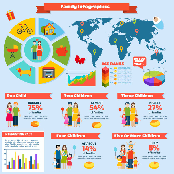 Family Infographics Set - Vector, Image