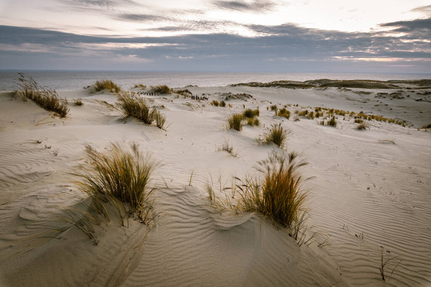 Parnidis sand dune in sunset. Curonian spit, Nida city, Lithuania. - Foto, Imagen