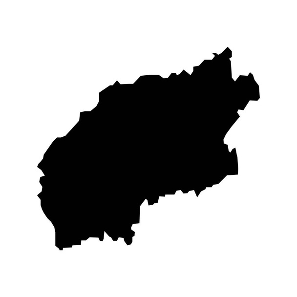 Mapa de Viana do Castelo, Distrito de Portugal. Ilustración vectorial. - Vector, imagen