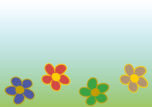 Flowers and gradient - Vetor, Imagem