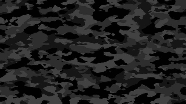 ブラックカモフラージュ。軍用カモフラージュ。イラストフォーマット8K UHD - 写真・画像