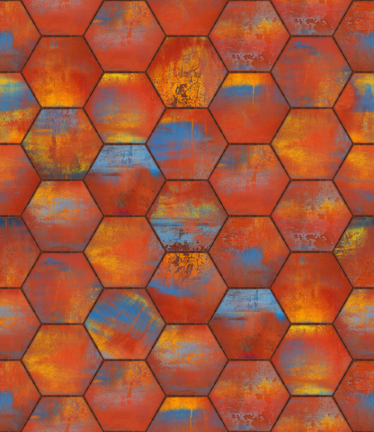 Colorful Hexagonal Tiled Seamless Texture - Fotografie, Obrázek