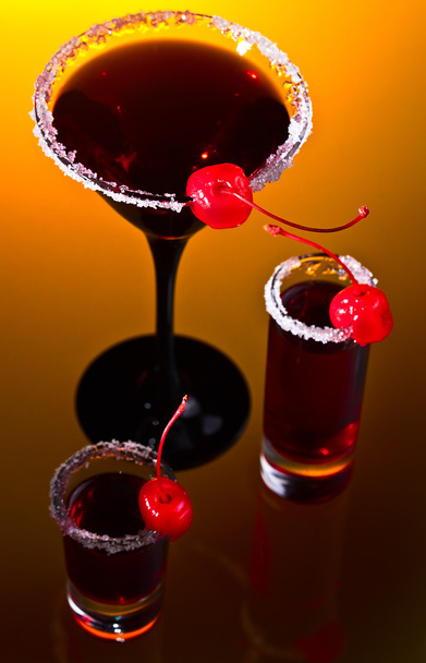 alcoholic drinks with cherry  - Photo, Image