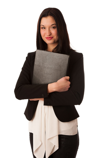 Portrait of a beautiful happy asian business woman isolated over - Foto, immagini