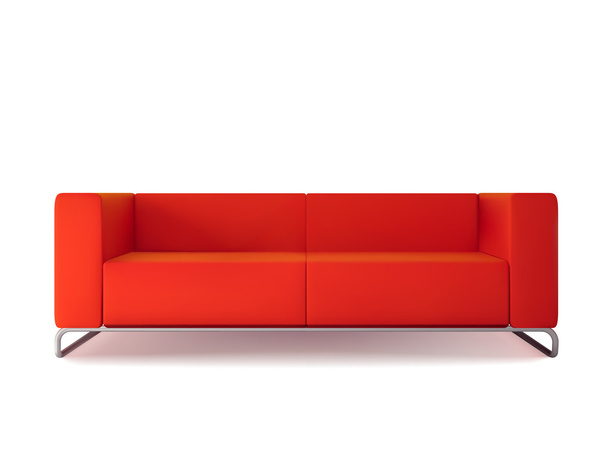 sofá vermelho isolado
 - Vetor, Imagem
