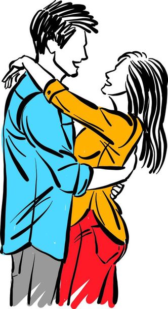 couple man and woman hugging each other in love concept vector illustration - Vecteur, image