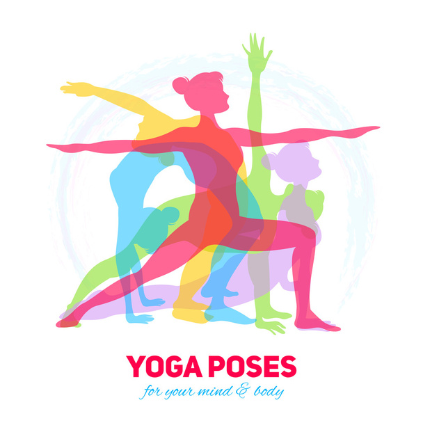 Yoga concetto di fitness - Vettoriali, immagini