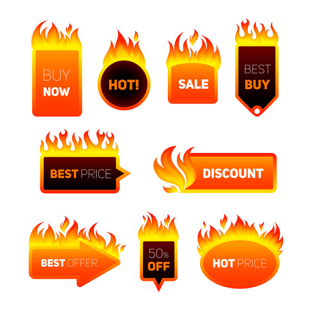 Значки горячих цен
 - Вектор,изображение