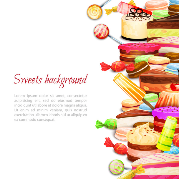 Süßes Essen Hintergrund - Vektor, Bild