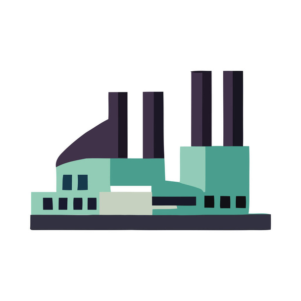 Ipari gyár kéményizolált - Vektor, kép